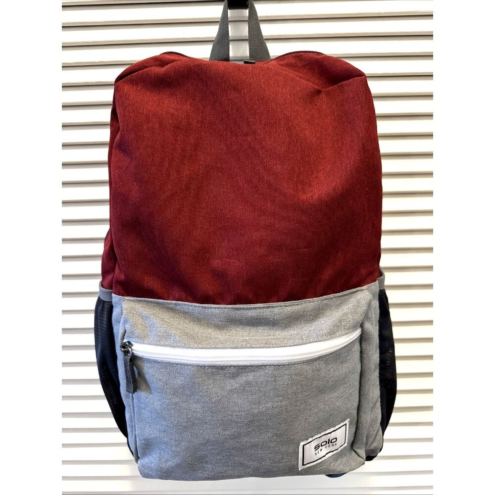 Solo New York Re:Solve Backpack Laptop Sleeve Recycled Red and Gray 16.5"x11.5"